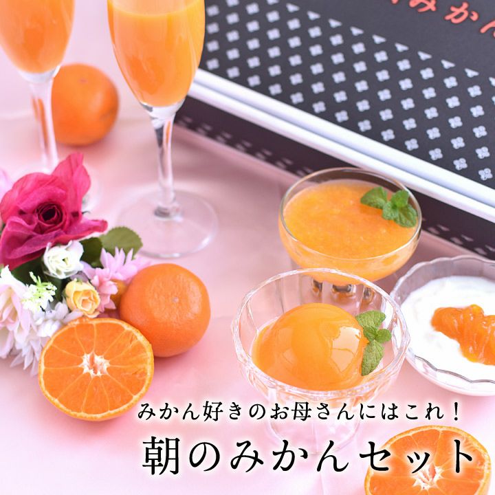 朝ごはんを彩るみかんジュース、ゼリーのセット