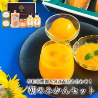 朝ごはんを彩るみかんジュース、ゼリーのセット