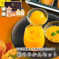 朝ごはんを彩るみかんジュース、ゼリーのセット